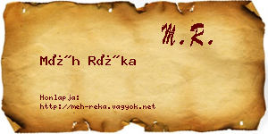 Méh Réka névjegykártya